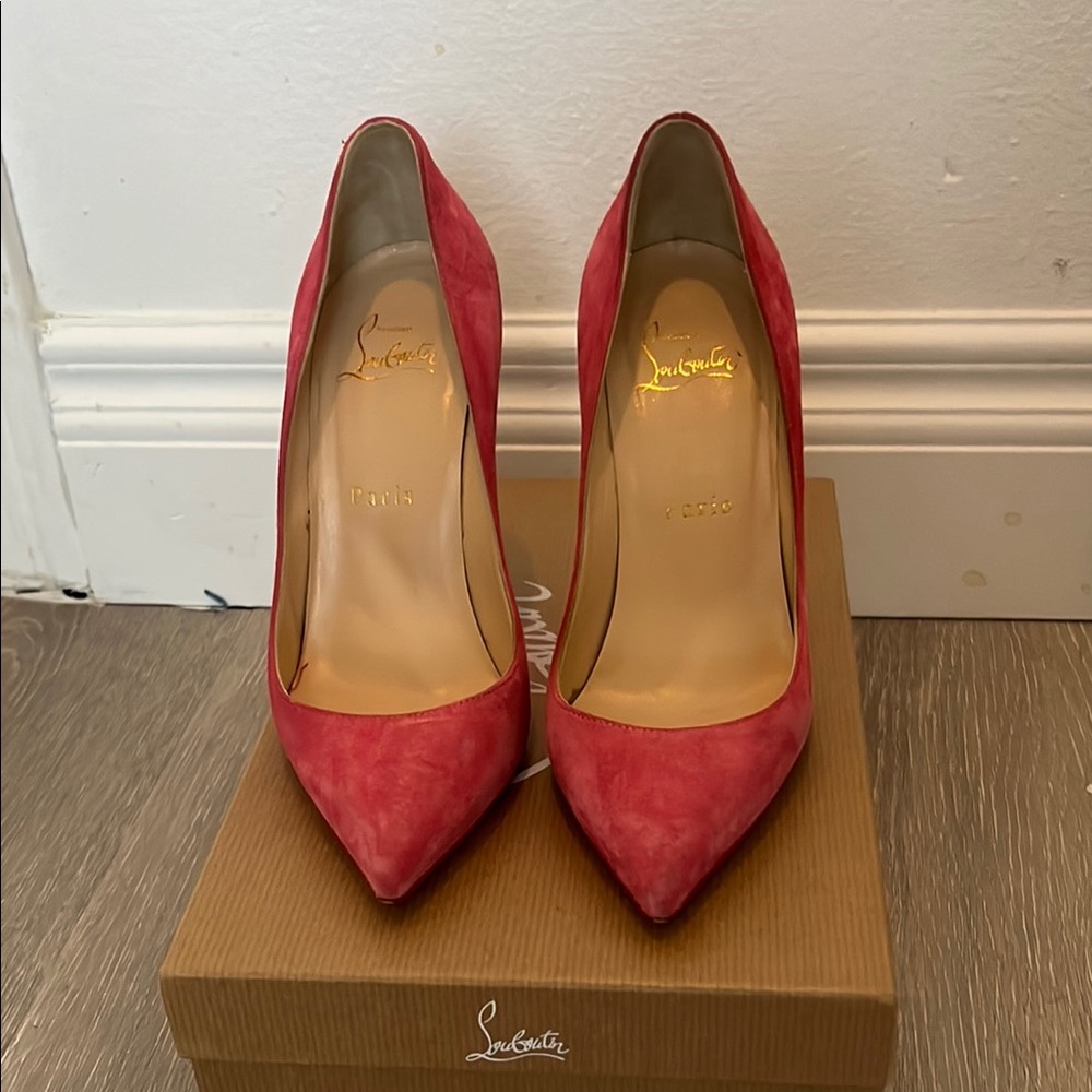 Christian Louboutin Pink Suede Heels